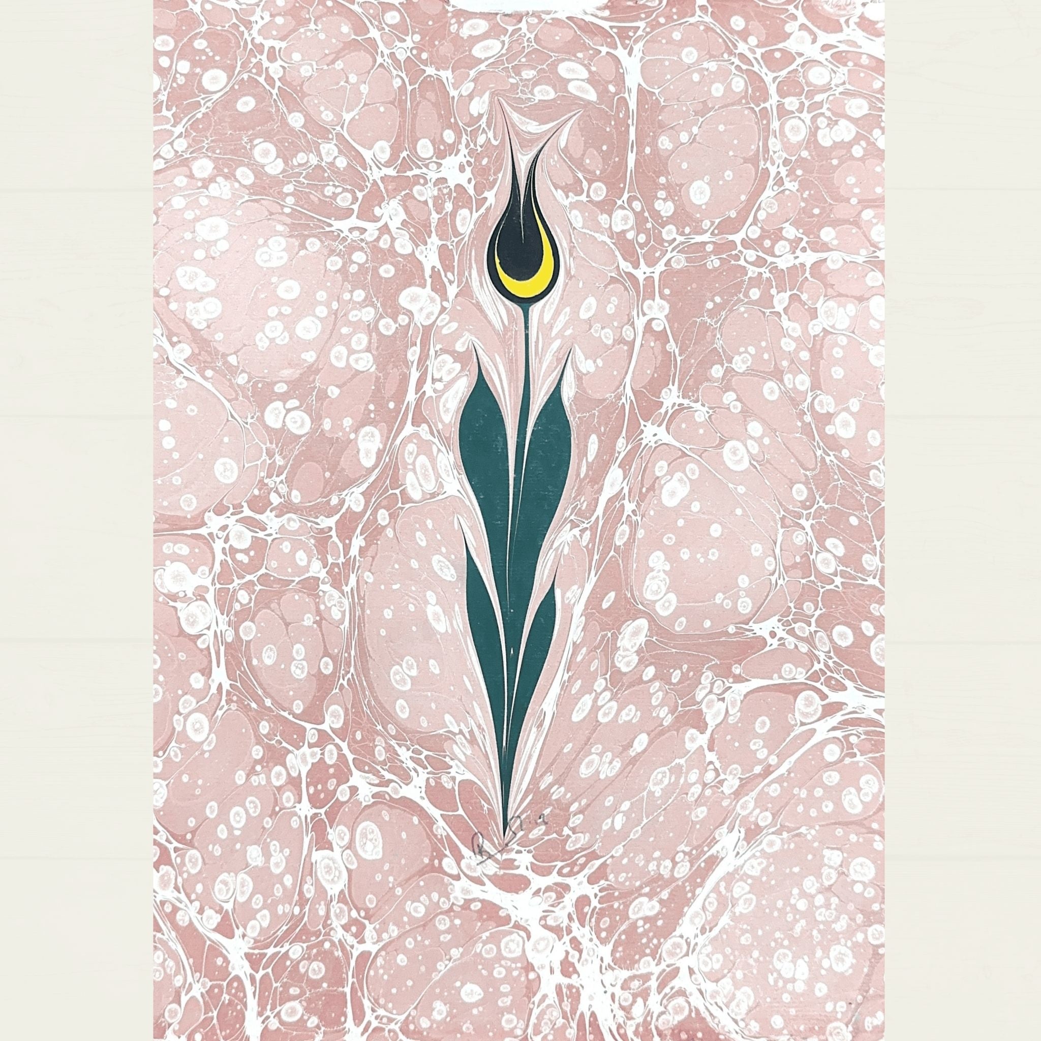 Açık Kırmızı Desenli Siyah Lale