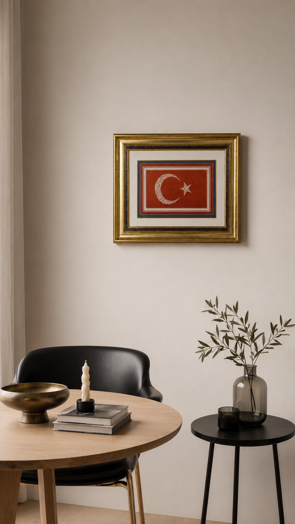 Besmele ve Şehit Ayeti İşlemeli Türk Bayrağı