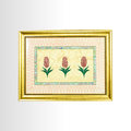 El Yapımı Akkase Ebru Sümbül Çiçekleri Tablosu