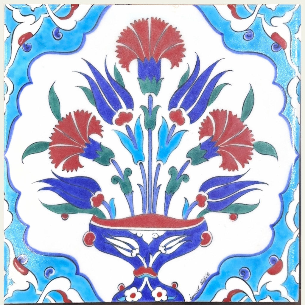 Klasik Osmanlı Desenli Çini Karo Dekoratif Eser