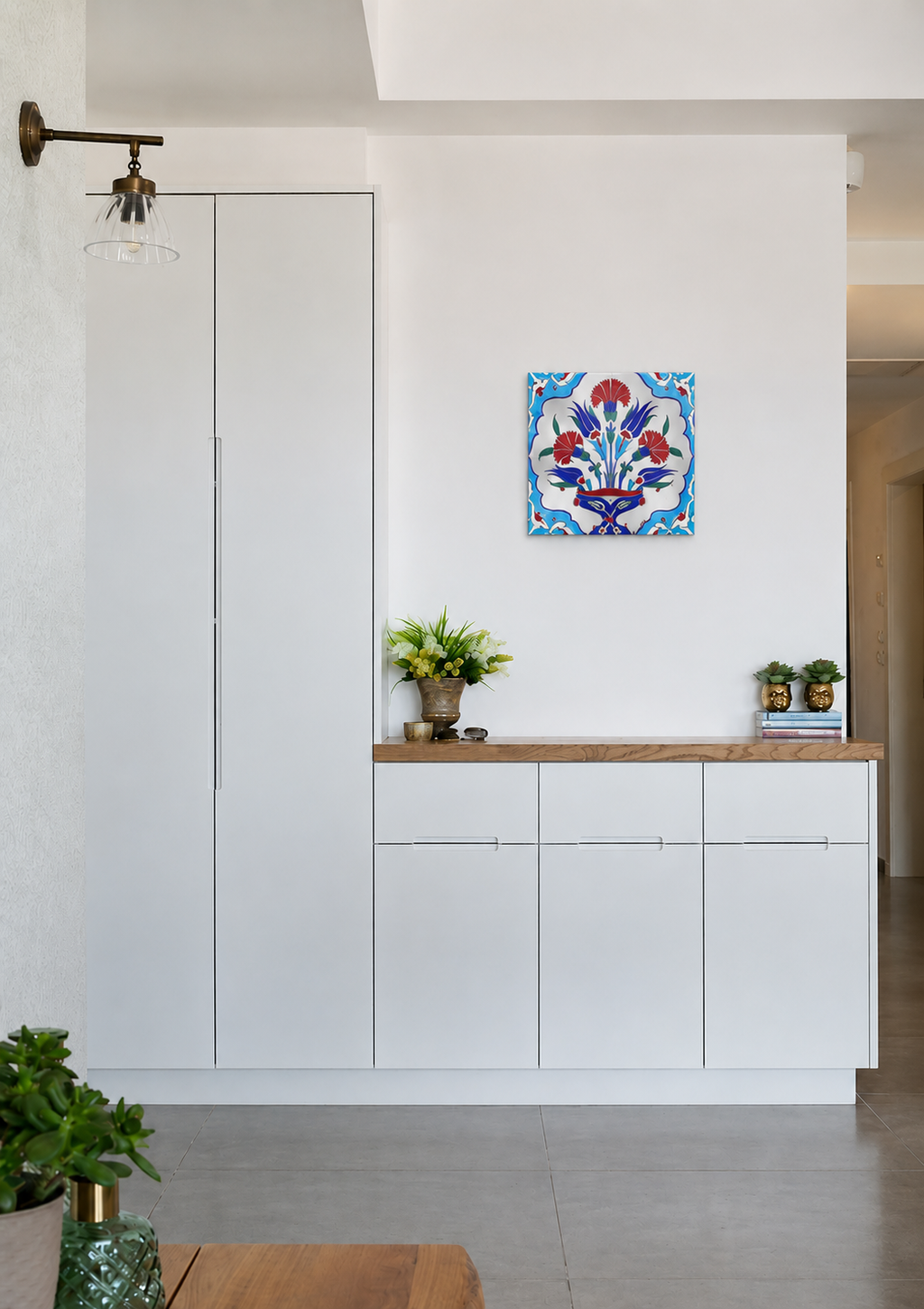 Klasik Osmanlı Desenli Çini Karo Dekoratif Eser