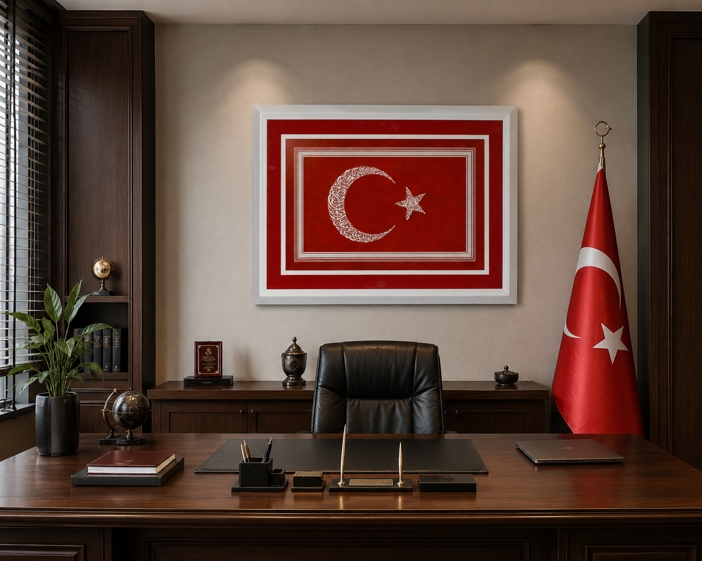 Besmele ve Şehit Ayeti Bayrak Tablo