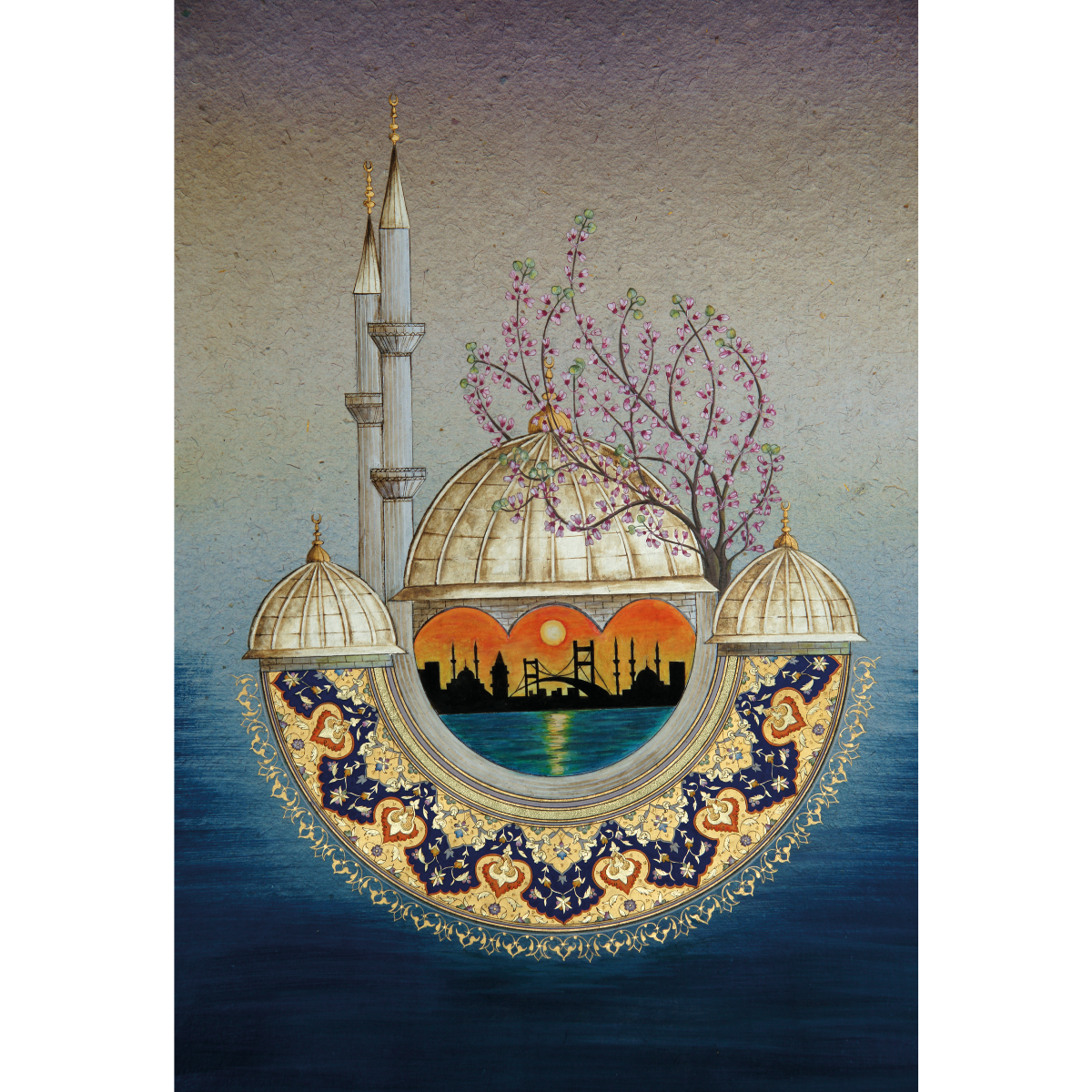 Minyatür - İstanbul Silueti ve Erguvan